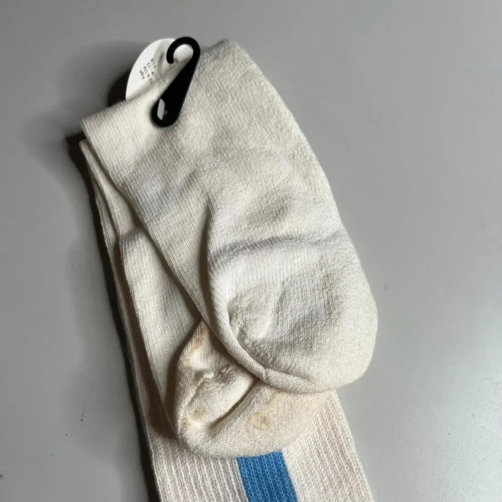 Vintage All-Star Knitwear Stirrup Baseball Socks 9-11 White Blue Stripe‎ USA NWT